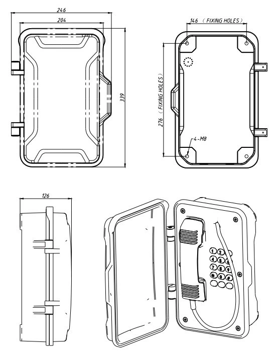 IP / VoIP Weatherproof Telephone Case